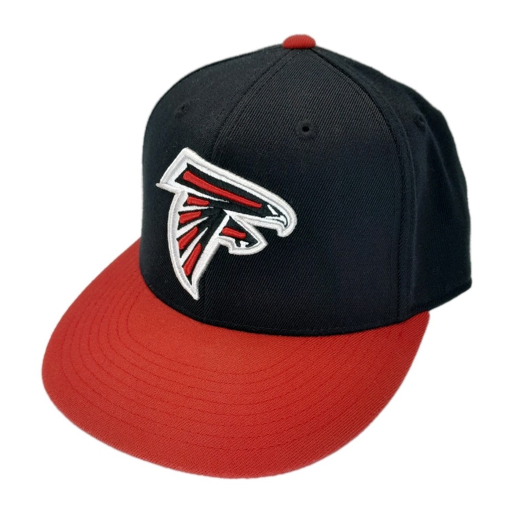 Atlanta Falcons Reebok 210 Fitted Hat NFL Cap Size 6‎ 7/8–7 1/4 Black Red